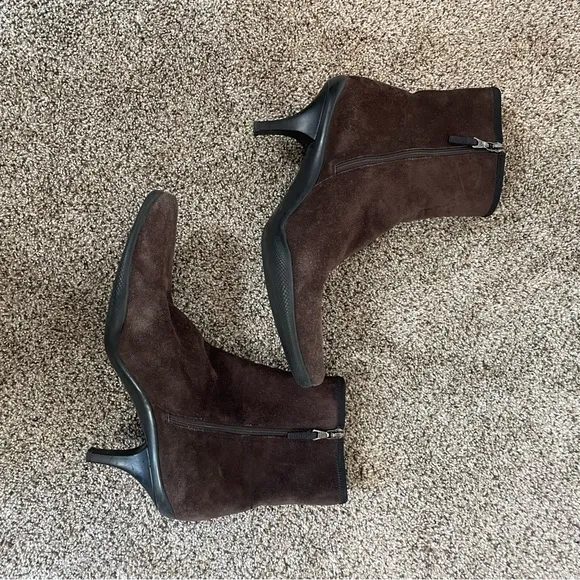 PRADA- Suede Sock Boot Kitten Heel Brown Suede Women’s Size 39 Authentic Vintage