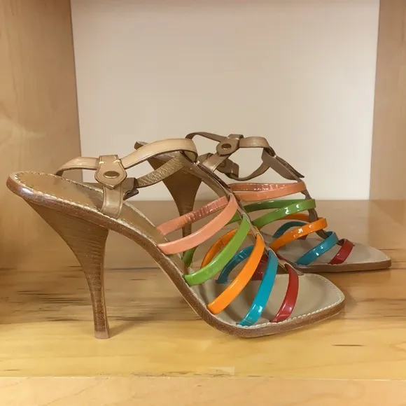 PRADA WOMEN HIGH FASHION SHOES HEELS SIZE EURO 40 MADE IN ITALY
