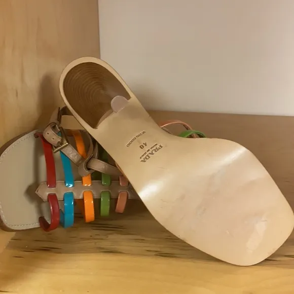 PRADA WOMEN HIGH FASHION SHOES HEELS SIZE EURO 40 MADE IN ITALY