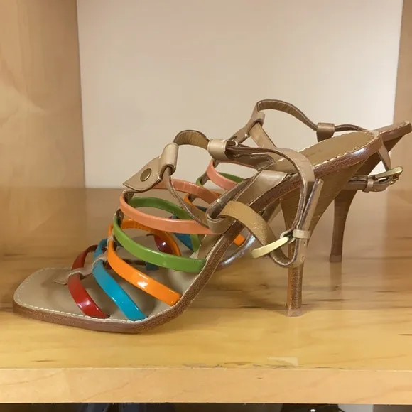 PRADA WOMEN HIGH FASHION SHOES HEELS SIZE EURO 40 MADE IN ITALY