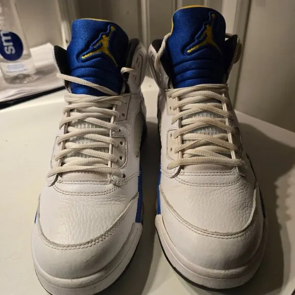 Pre-Owned Air Jordan 5 Retro Laney 2000 White/Varsity Royal Mens Sz 9 136045-141