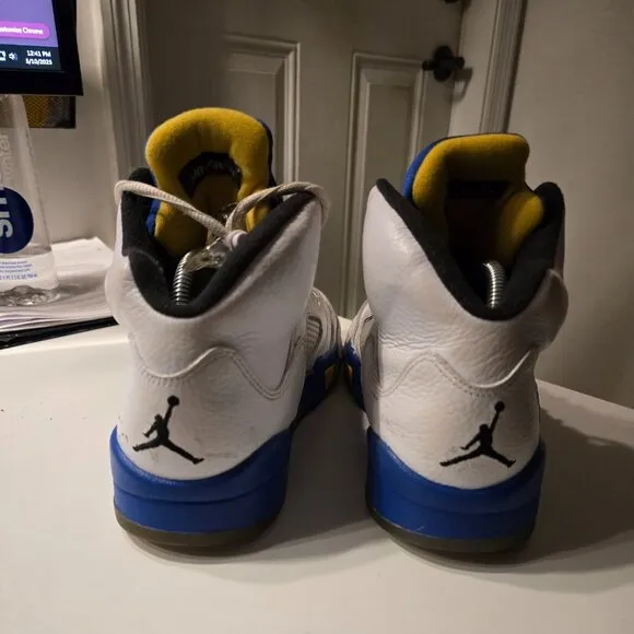 Pre-Owned Air Jordan 5 Retro Laney 2000 White/Varsity Royal Mens Sz 9 136045-141