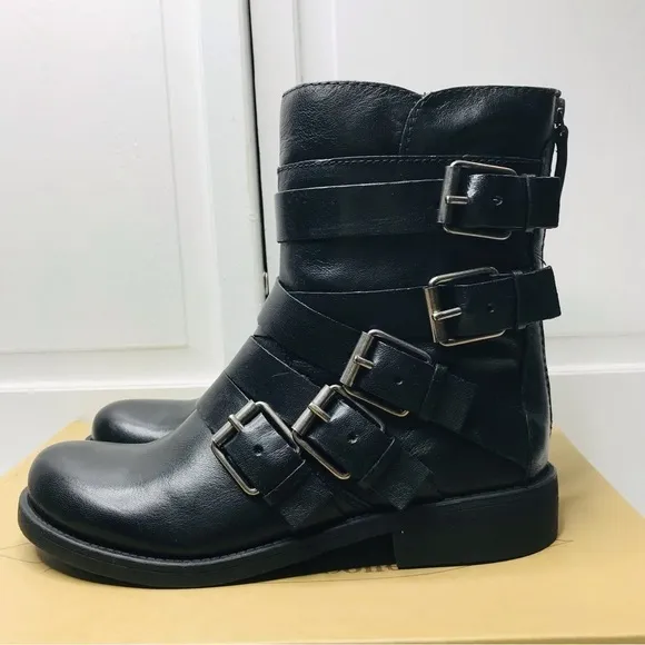 Price firm NINE WEST Fargo Black Leather Boots Size 9