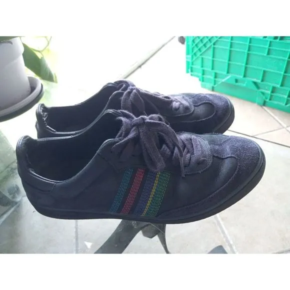 PS Paul Smith Black Rabbit Lace Up Fashion Sneaker Shoe EUR‎ 41 UK 7 Yuki 57924
