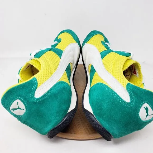 Puma 76 Runner Shoes Mens 10.5 Retro Sneaker Green Yellow Minimalist GAT
