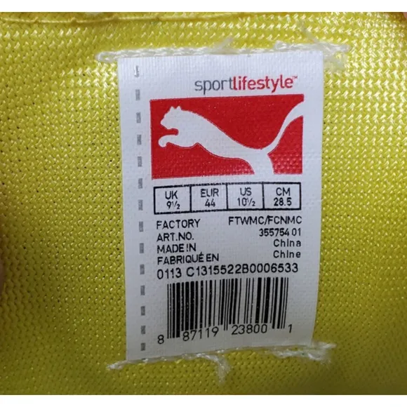 Puma 76 Runner Shoes Mens 10.5 Retro Sneaker Green Yellow Minimalist GAT