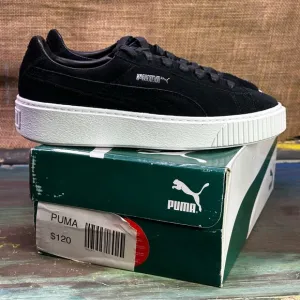 Puma black suede platform sneakers trainers shoes size 8 NWT