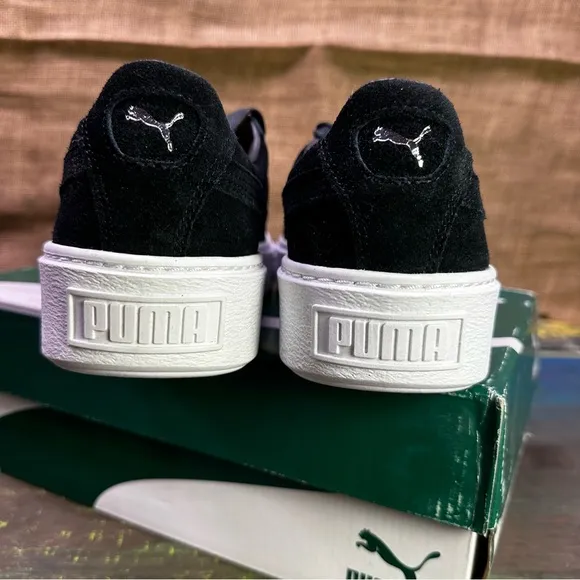 Puma black suede platform sneakers trainers shoes size 8 NWT