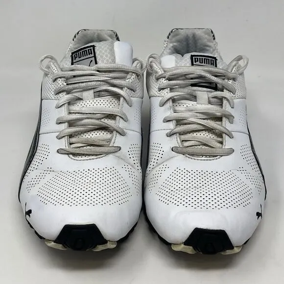Puma Cell Hiro TLS Sneakers Mens 7.5 White Black Leather Preppy Street Shoes