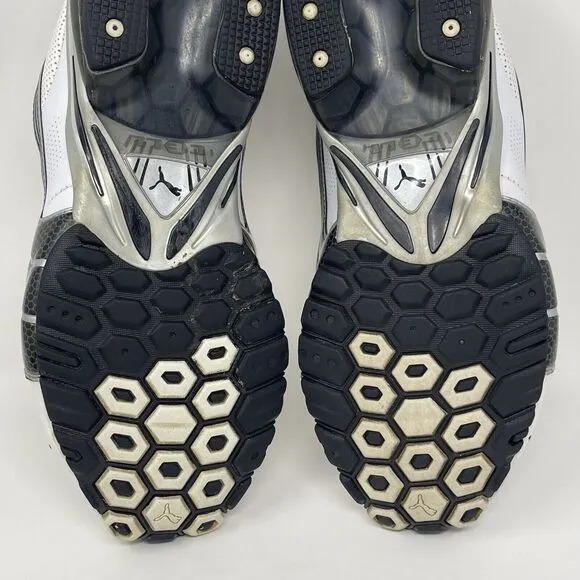 Puma Cell Hiro TLS Sneakers Mens 7.5 White Black Leather Preppy Street Shoes