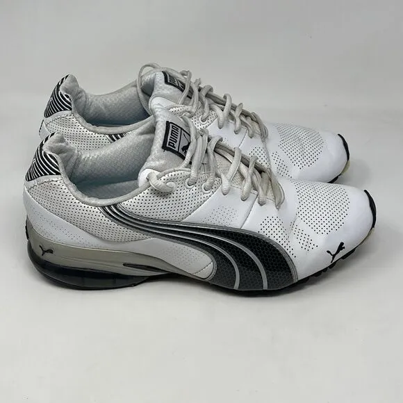 Puma Cell Hiro TLS Sneakers Mens 7.5 White Black Leather Preppy Street Shoes
