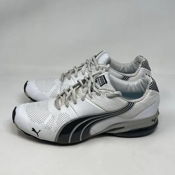 Puma Cell Hiro TLS Sneakers Mens 7.5 White Black Leather Preppy Street Shoes