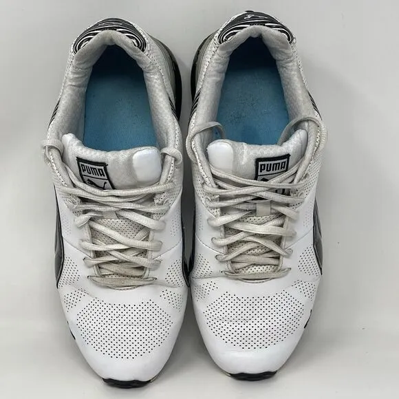 Puma Cell Hiro TLS Sneakers Mens 7.5 White Black Leather Preppy Street Shoes
