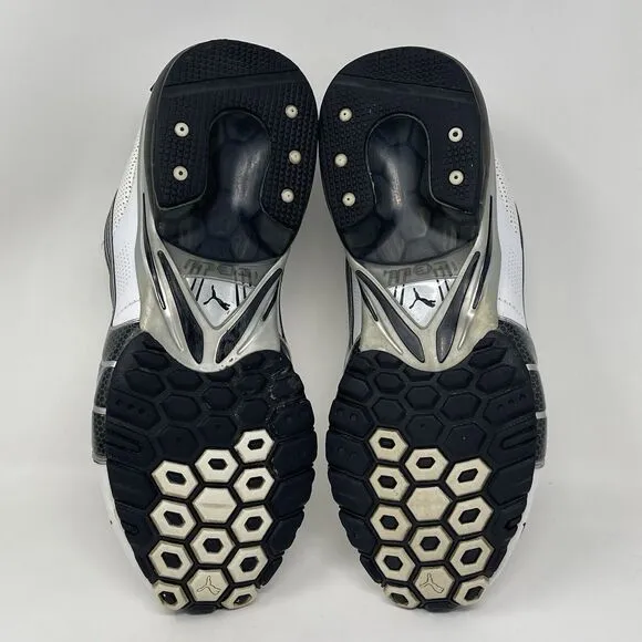 Puma Cell Hiro TLS Sneakers Mens 7.5 White Black Leather Preppy Street Shoes
