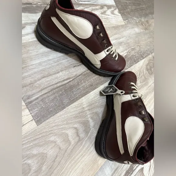 PUMA RUDOLF DASSLER MAROON SILEATHER BOOTS ROMANIA VINTAGE 11.5