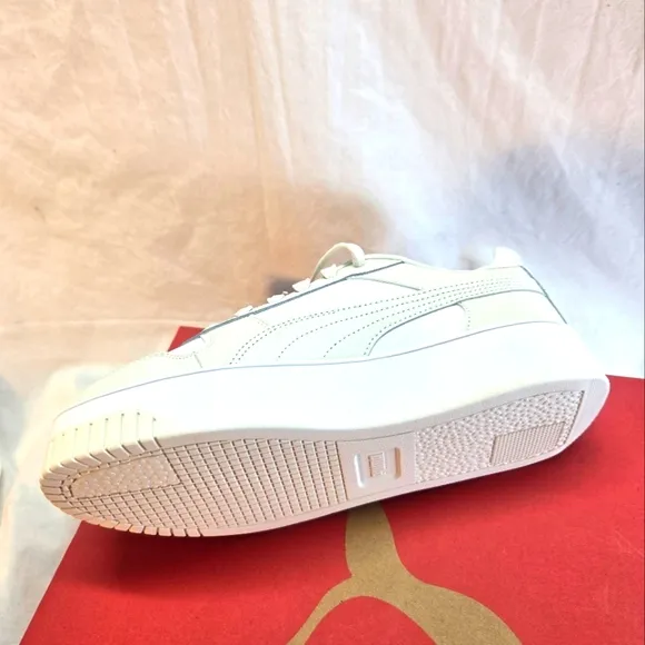 Puma Women's Size 8 White Carina Street BlingBling Leather Sneakers Shoes New