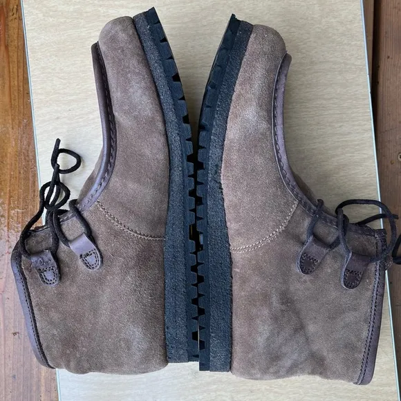 Punto Pigro Wm’s Chunky Lace Up Ankle Boot In Brown Suede Leather Sz 9/40