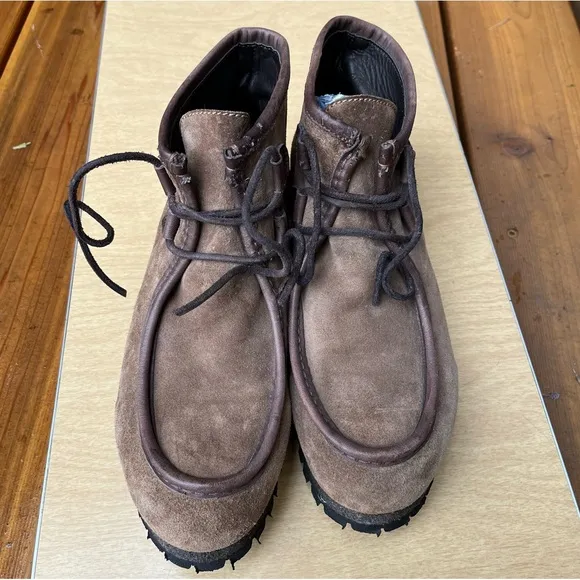 Punto Pigro Wm’s Chunky Lace Up Ankle Boot In Brown Suede Leather Sz 9/40