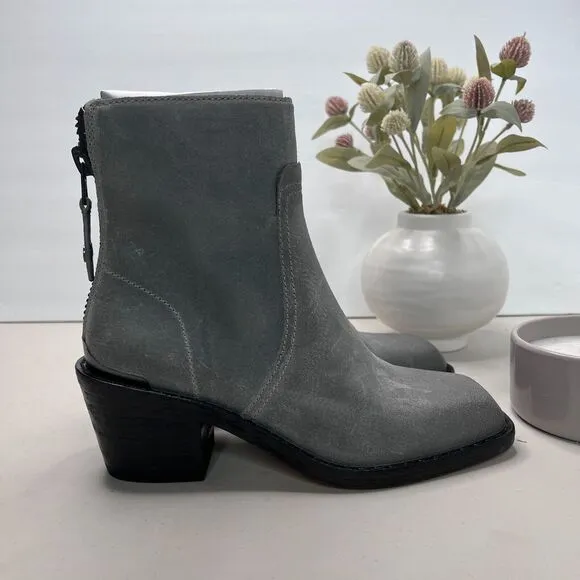 Rag &amp; Bone Bristol Waxed Suede Ankle Boots Dark Gray Women's US 8 EU 38