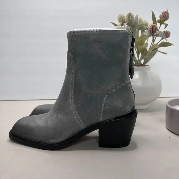 Rag &amp; Bone Bristol Waxed Suede Ankle Boots Dark Gray Women's US 8 EU 38