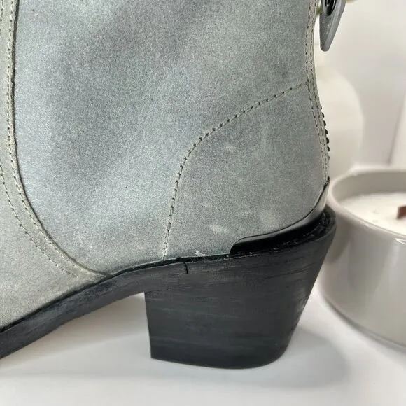 Rag &amp; Bone Bristol Waxed Suede Ankle Boots Dark Gray Women's US 8 EU 38