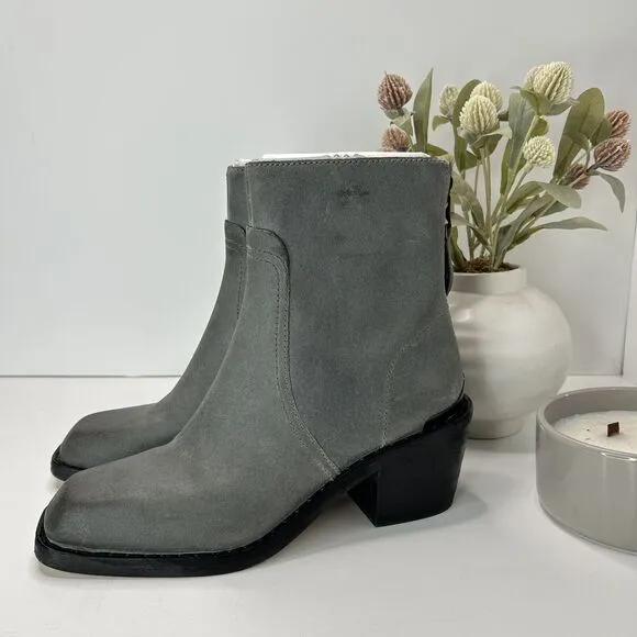 Rag &amp; Bone Bristol Waxed Suede Ankle Boots Dark Gray Women's US 8 EU 38