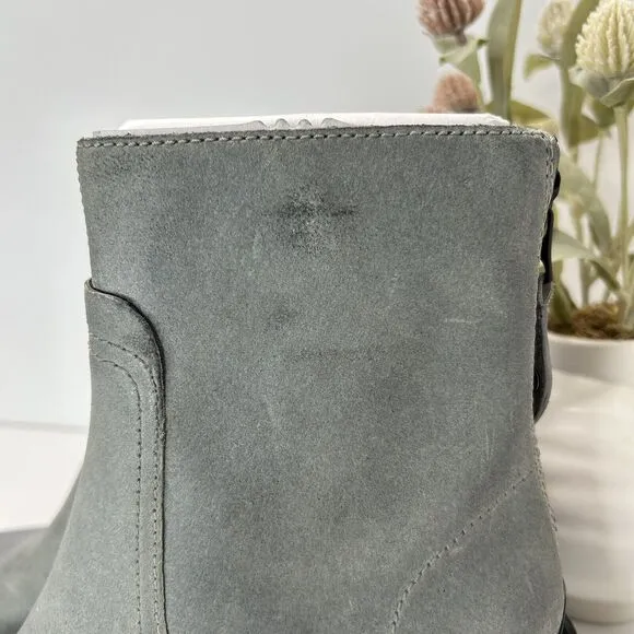 Rag &amp; Bone Bristol Waxed Suede Ankle Boots Dark Gray Women's US 8 EU 38