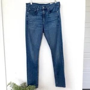 Rag &amp; Bone Fit 1 Skinny Jeans Blue Senna Wash Stretch Denim Men 31x32 Classic