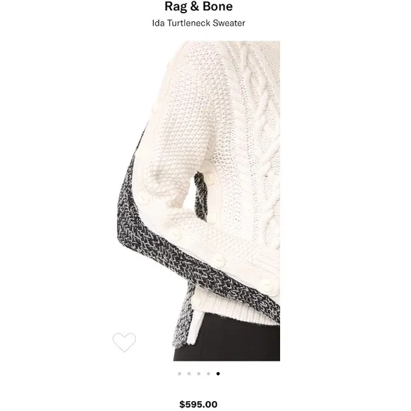 Rag &amp; Bone Ida Mock neck Turtleneck button sweater