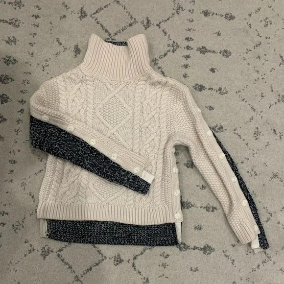 Rag &amp; Bone Ida Mock neck Turtleneck button sweater