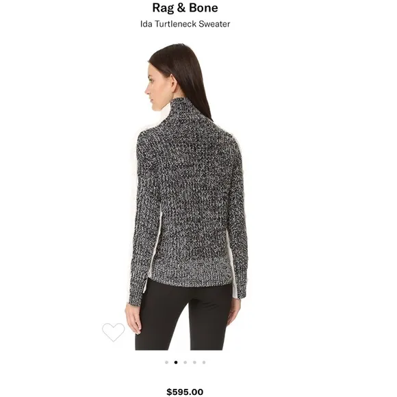 Rag &amp; Bone Ida Mock neck Turtleneck button sweater