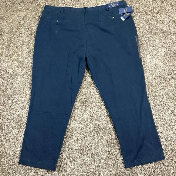 Ralph Lauren Classic Fit Stretch Chino Pants Mens 48Bx30 Aviator Navy Blue