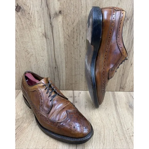 Ralph Lauren Marlow Cordovan Wingtip Brogue Dress Shoes Mens 9 D Brown 815121982
