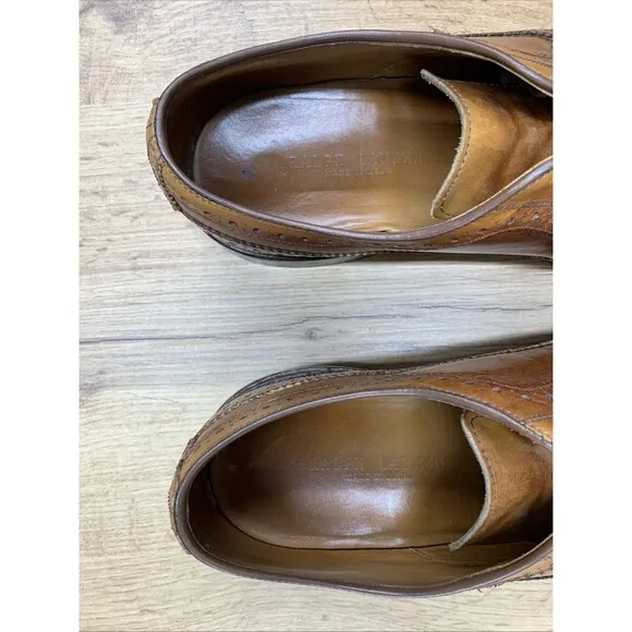 Ralph Lauren Marlow Cordovan Wingtip Brogue Dress Shoes Mens 9 D Brown 815121982