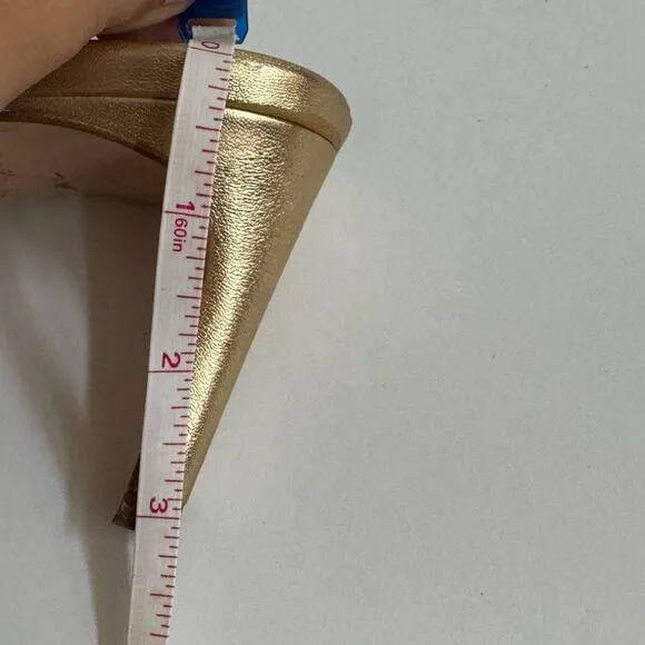 RARE Bruno Magli Woven Leather Gold Slip-on Heeled Sandal Mules EU 38.5 US 8.5