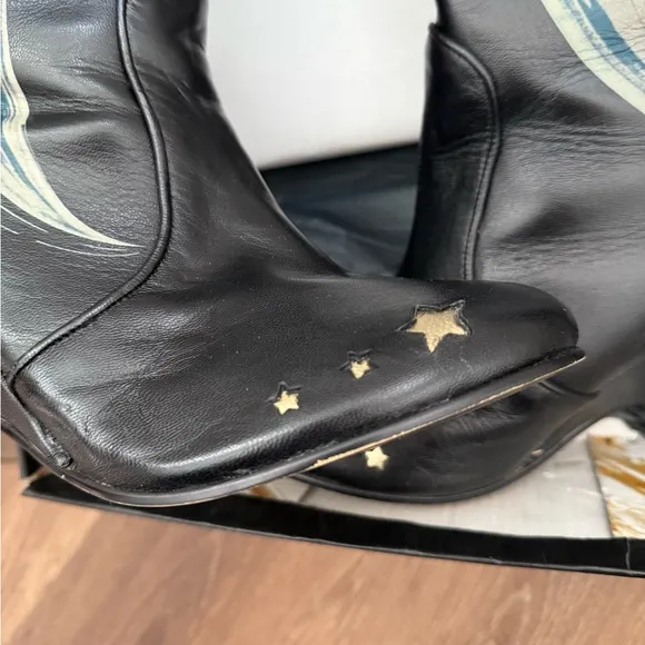 RARE Irregular Choice Black &amp; Gold Space Boy Boots