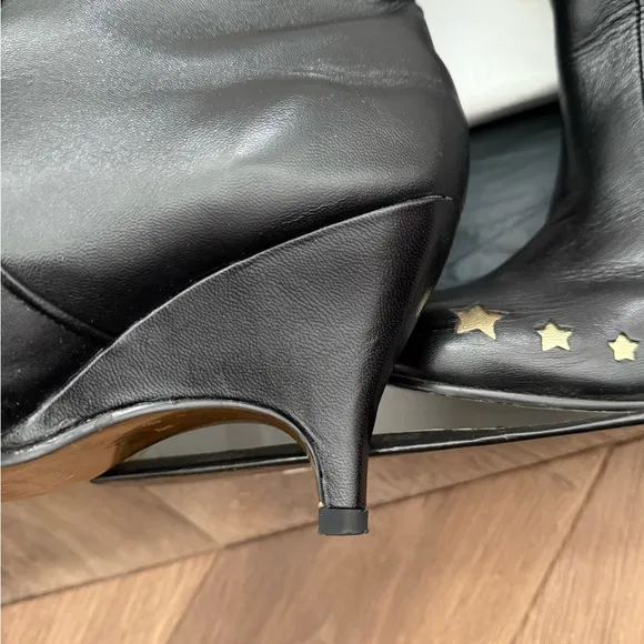 RARE Irregular Choice Black &amp; Gold Space Boy Boots