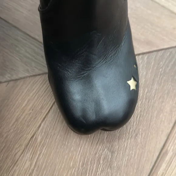 RARE Irregular Choice Black &amp; Gold Space Boy Boots