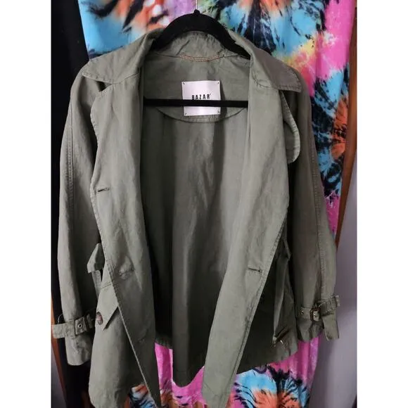 Rare Italian Designer Bazar Deluxe Olive Green Women's Jacket Med Tagila 44