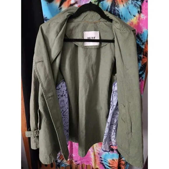 Rare Italian Designer Bazar Deluxe Olive Green Women's Jacket Med Tagila 44