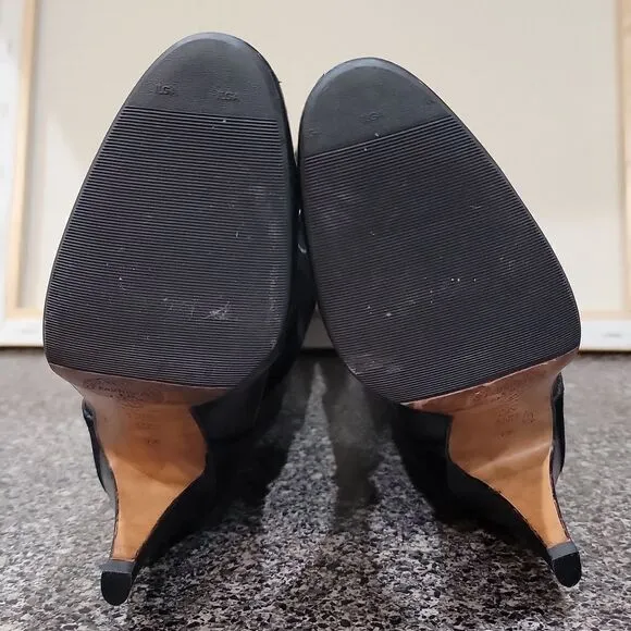 Rare Vintage Balizza Italy Pollini Leather High Heel Round Toe Boots Size 37