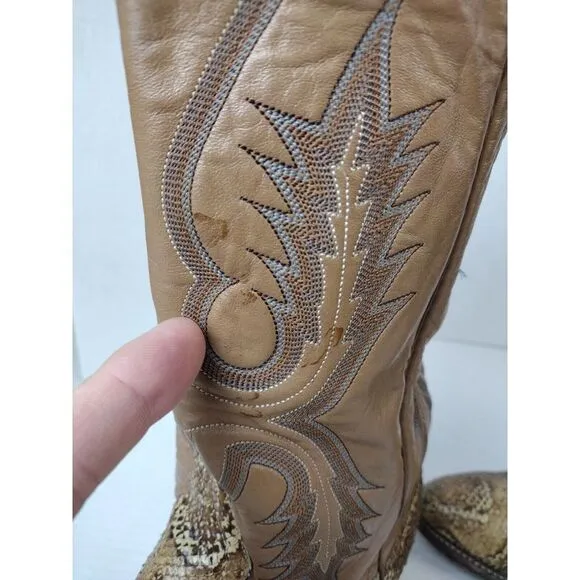 Rare Vintage Larry Mahan's Python Snake Exotic Cowboy Boots  Men's  11A