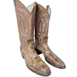 Rare Vintage Larry Mahan's Python Snake Exotic Cowboy Boots  Men's  11A