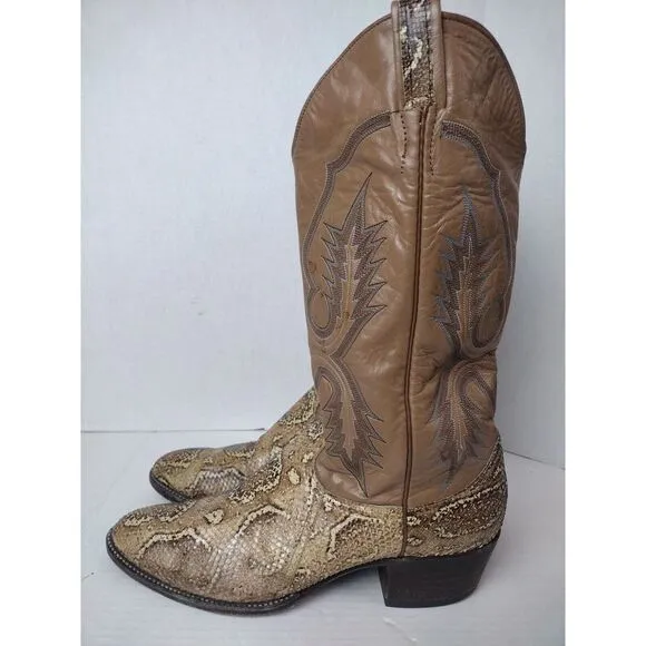 Rare Vintage Larry Mahan's Python Snake Exotic Cowboy Boots  Men's  11A
