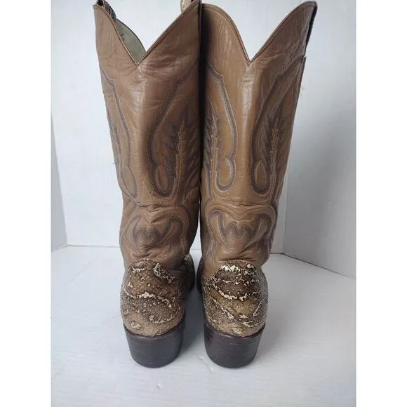 Rare Vintage Larry Mahan's Python Snake Exotic Cowboy Boots  Men's  11A
