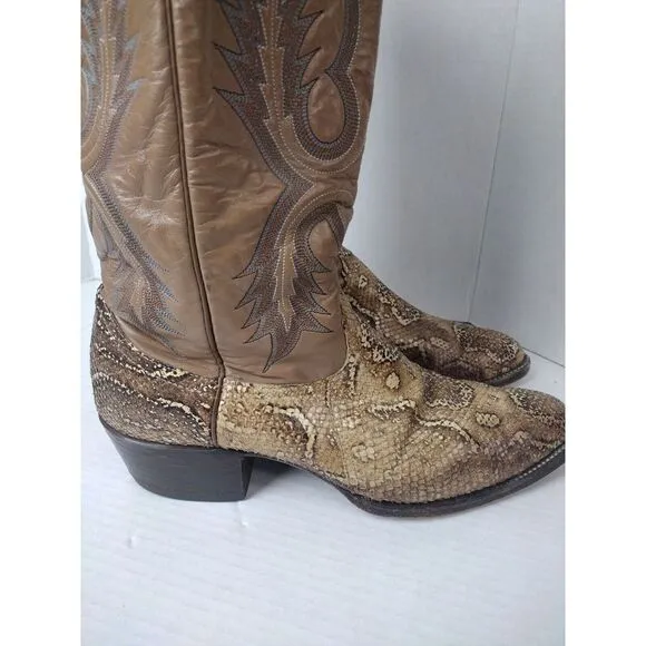 Rare Vintage Larry Mahan's Python Snake Exotic Cowboy Boots  Men's  11A