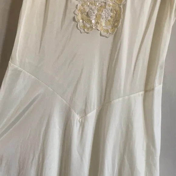 RARE Vintage maxi Victoria’s Secret night gown ivory off white sequins lace