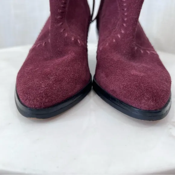 Rebecca Minkoff Suede Lulu Western Boho Ankle Boots Booties Size 6