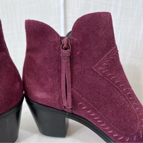 Rebecca Minkoff Suede Lulu Western Boho Ankle Boots Booties Size 6