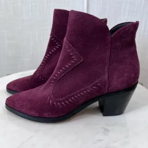 Rebecca Minkoff Suede Lulu Western Boho Ankle Boots Booties Size 6